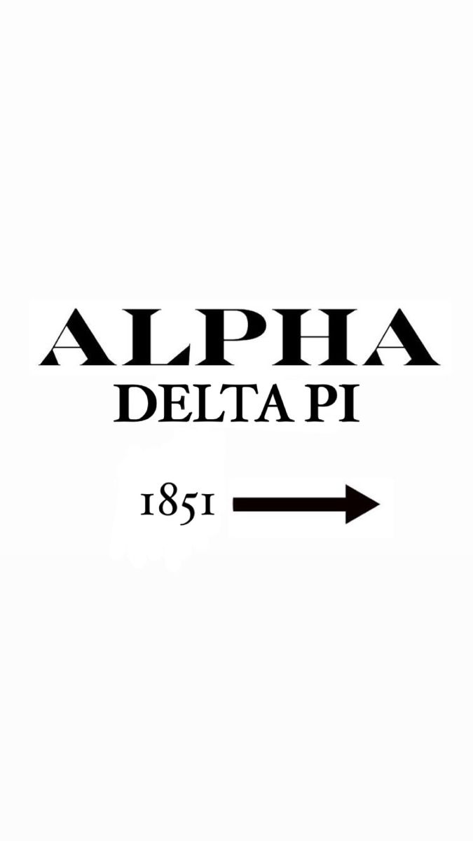 an arrow pointing to the right with the word delta in black and white on it