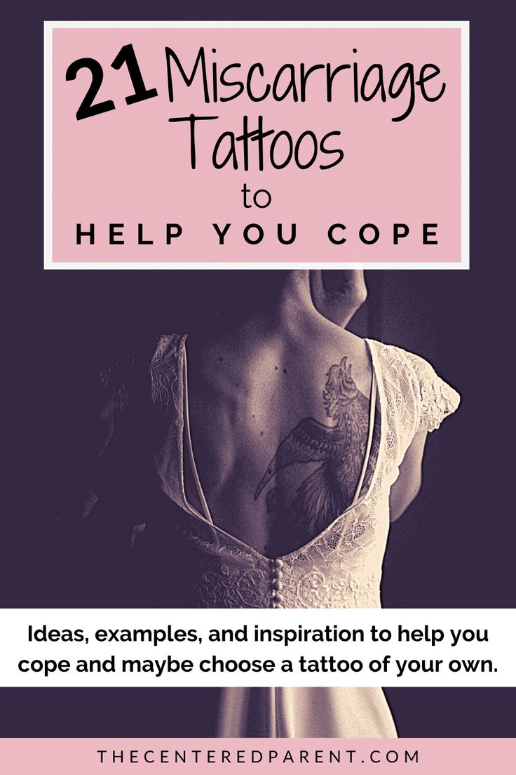 the back of a woman's torso with text that reads, 21 miscarriagee tattoos to help you cope