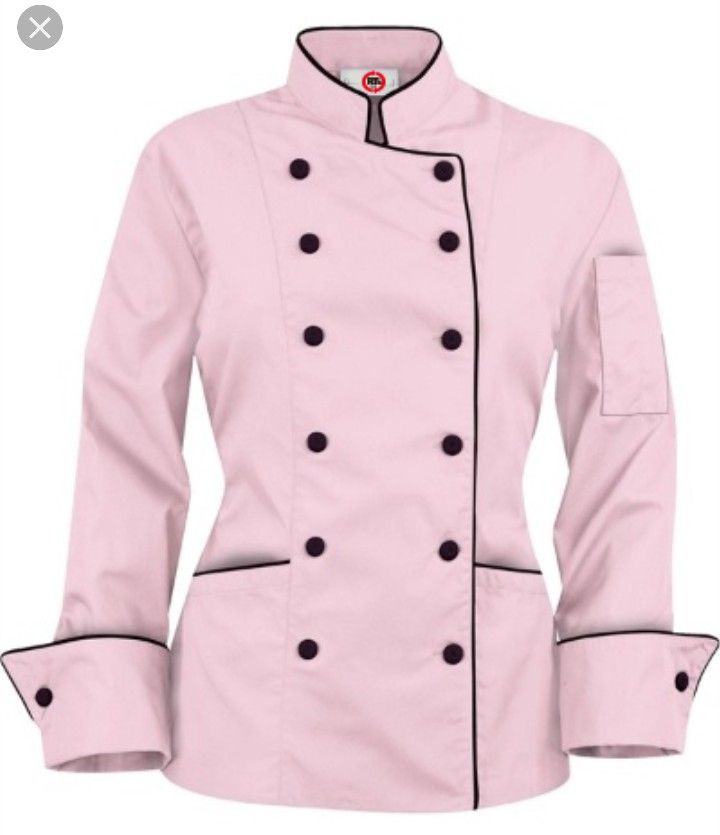 Chef Jackets Women, Women Office Blouse, Chef Jackets Design, Chef Dress, Black Chef, Chef Coats, Coleslaw Dressing, Chef Styles, Restaurant Uniforms