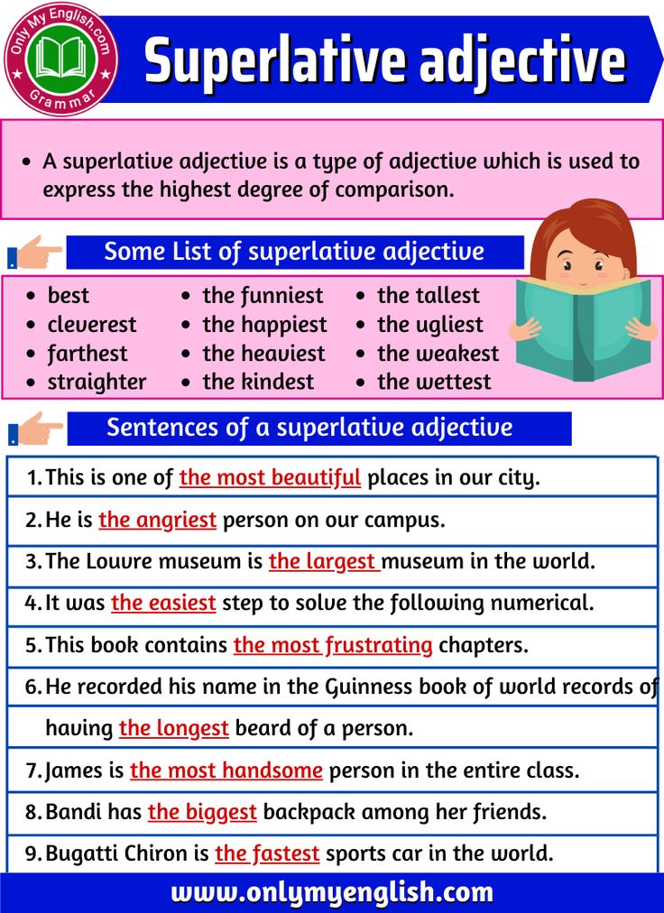 a poster with words describing the different types of adjective in english and spanish