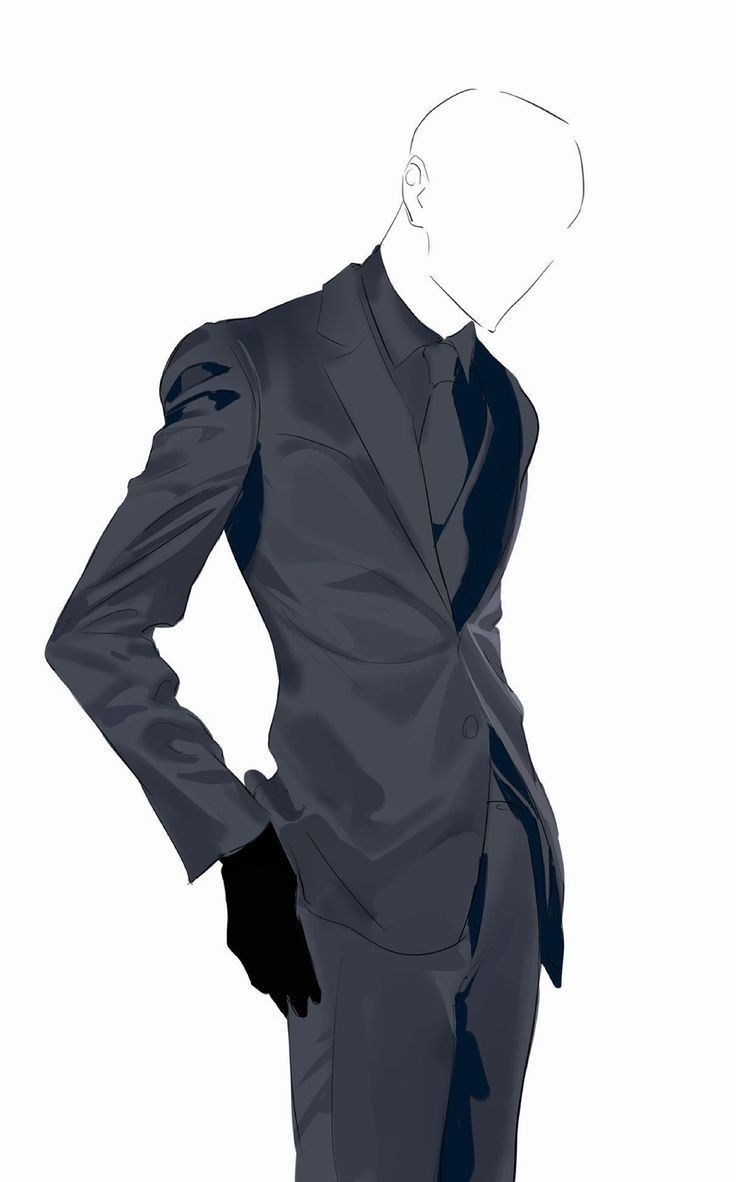 a drawing of a man in a suit and tie with his hands on his hips