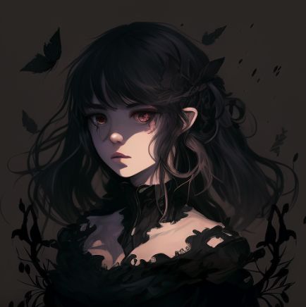 Dark Anime Girl PFP Dark Hair Pfp, Vr Pfp, Cottagecore Pfp, Cottagecore Girl, Girl Base, Female Icons, Girl Pfp, Discord Pfp, Dark Cottagecore