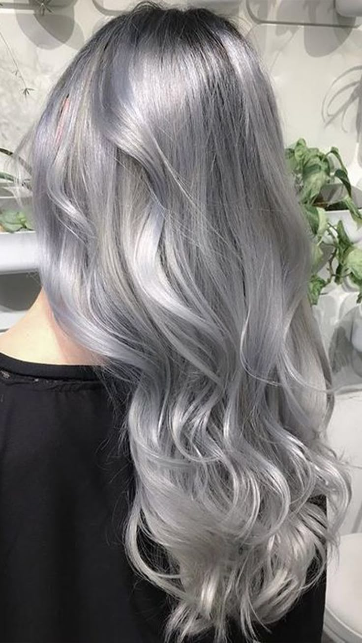 Have you thought about going gray? Here are some reasons why gray hair rocks.	#silvergrey #silver #hairdye Silver Grey Hair Dye, Silver Ombre Hair, Grey Hair Color Silver, Grey Hair Dye, Silver Blonde Hair, Colored Hair Tips, Silver Hair Color, Silver Grey Hair, Silver Blonde