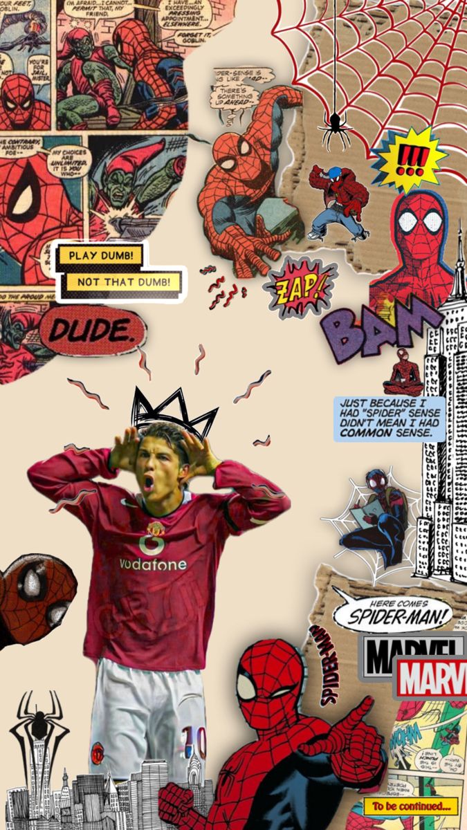 a collage of spider - man and other comic characters