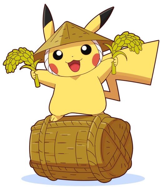 a cartoon pikachu sitting on top of a barrel with an arrow in its hand