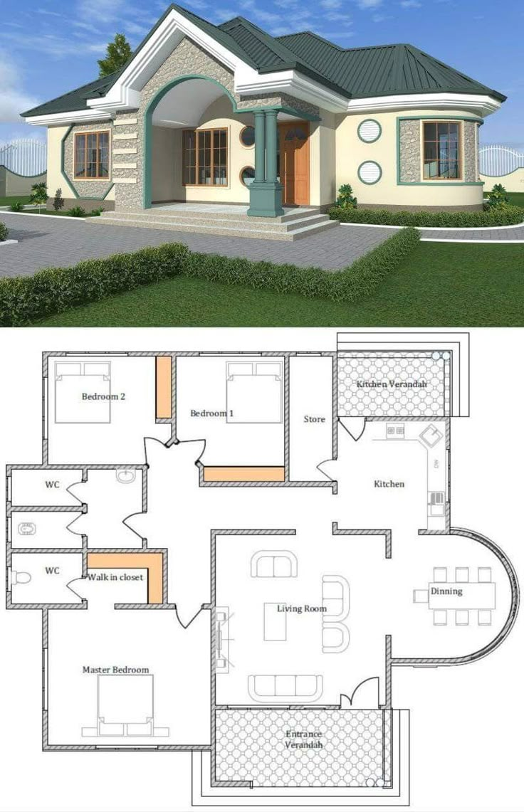 the floor plan for a small house with two rooms and an attached garage, which is also