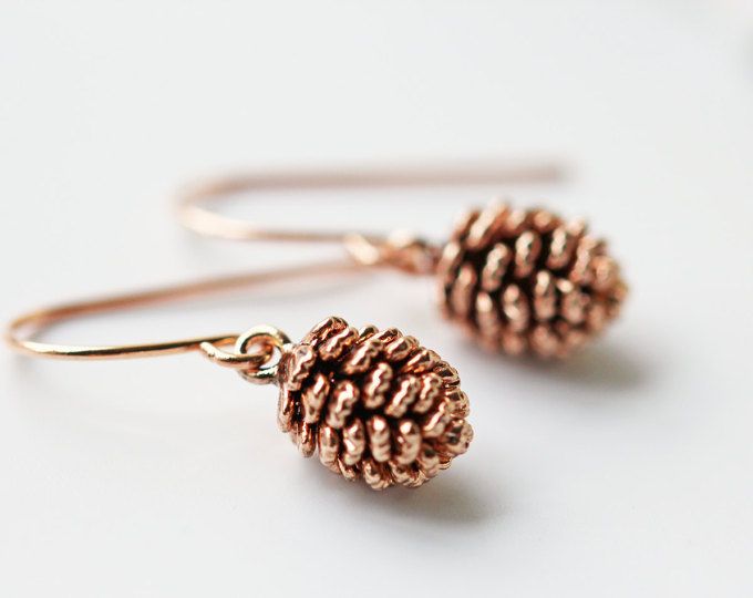 Pine Cone Earrings, Bridesmaid Earrings Silver, Leaf Jewellery, Jewelry Rendering, Gold Orchid, Titanium Earrings, Electroformed Jewelry, Woodland Theme, Leaf Jewelry