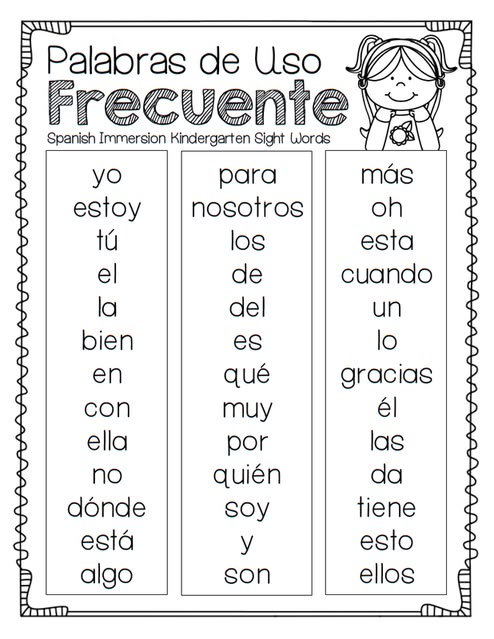 the spanish language worksheet for children