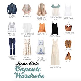 Love From Valerie: What to Wear: Capsule Wardrobe Diy Boho Wardrobe, Minimal Ideas, Chic Capsule Wardrobe, Denim Sundress, Boho Mom, Minimalist Moda, Look Boho Chic, Winter Typ, Bohemian Style Clothing