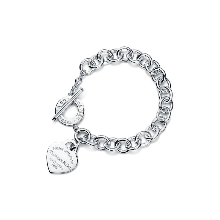 Inspired by the iconic key ring first introduced in 1969, the Return to Tiffany collection is a classic reinvented. An engraved tag and toggle closure add dimension to this timeless bracelet. Sterling silver; Heart tag, size medium; Bracelet, size medium; 8" long | Return To Tiffany® Heart Tag Toggle Bracelet in Silver, Size: Medium Korea Library, Timeless Bracelet, Tiffany And Co Bracelet, Tiffany Bracelets, Return To Tiffany, Bracelet In Silver, Heart Tag, Popular Jewelry, Toggle Bracelet