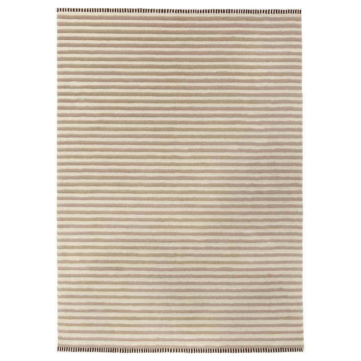 a beige rug with horizontal stripes on it