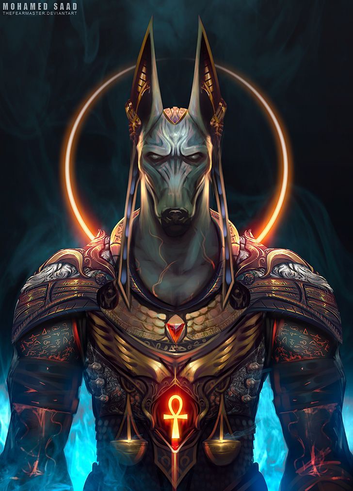 the egyptian god is depicted in this digital art work, which depicts an animal with horns on its head