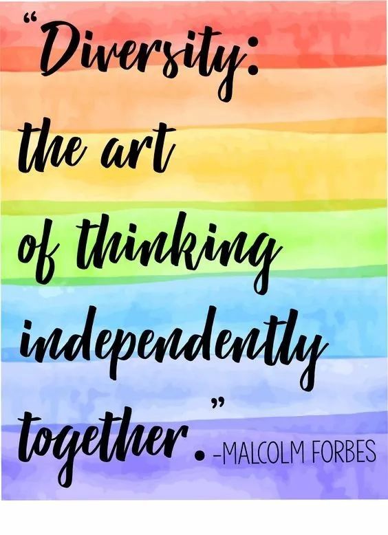 a quote that reads, diversity the art of thinking independently together