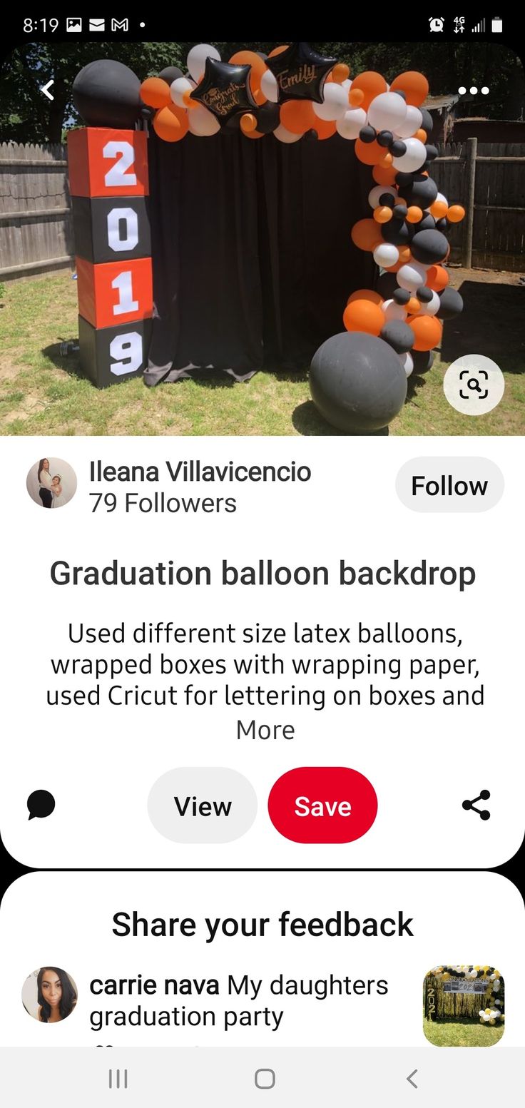 an iphone screenshot showing the graduation balloon backdrop and how to make it look like they are