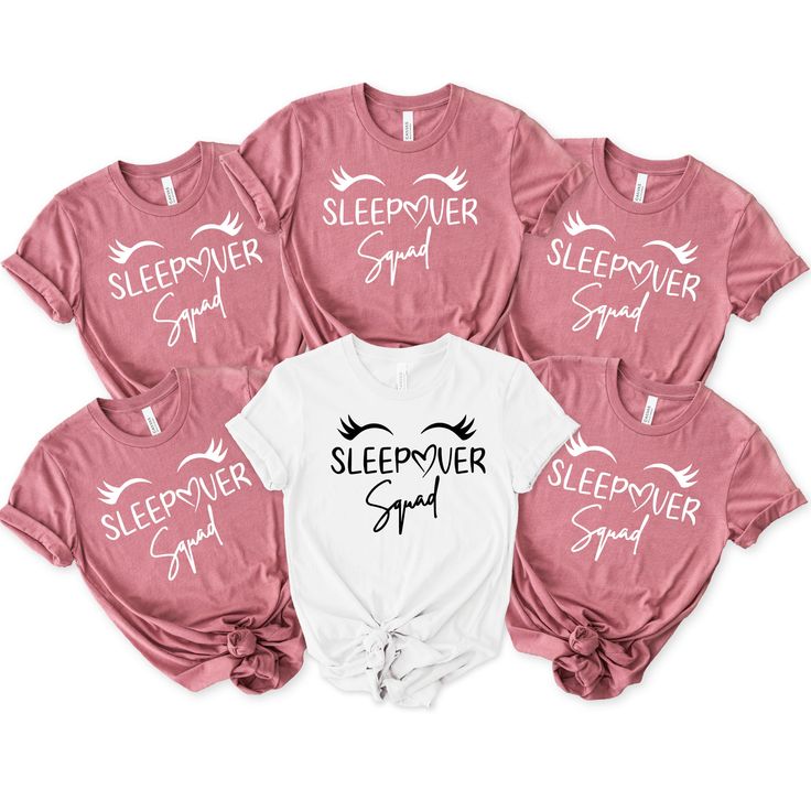 Personalized Backside Name and Text Sleepover Squad Shirt, Sleepover Girls Birthday Party Shirt, Sleepover Pajama Shirt, Slumber Party Shirt TSHIRT INFO: ☁️ 100% cotton ✅ Loose fit 🧶 Sewn-in label 👌 Runs true to size DESIGN INFO: ▪️ Design is being implemented as DTF Technologies ▪️ There may at times be a slight difference between real and perceived colors of an item due to the nature of an item or resolution of a screen. CARE INSTRUCTIONS: ▪️ Wash inside out in cold water ▪️ Hang dry or dry Sleepover Squad, Slumber Party Favors, Sleepover Outfit, Info Design, Squad Shirt, Birthday Party Shirt, Slumber Party, Slumber Parties, Girls Birthday