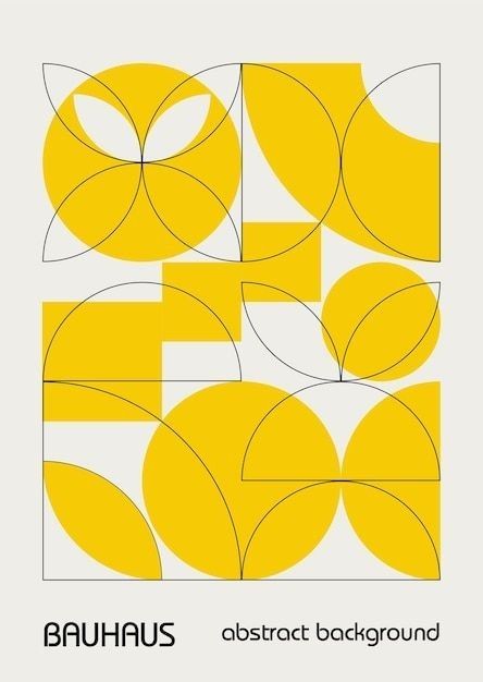 an abstract background in yellow and white with the words bauhaus on it