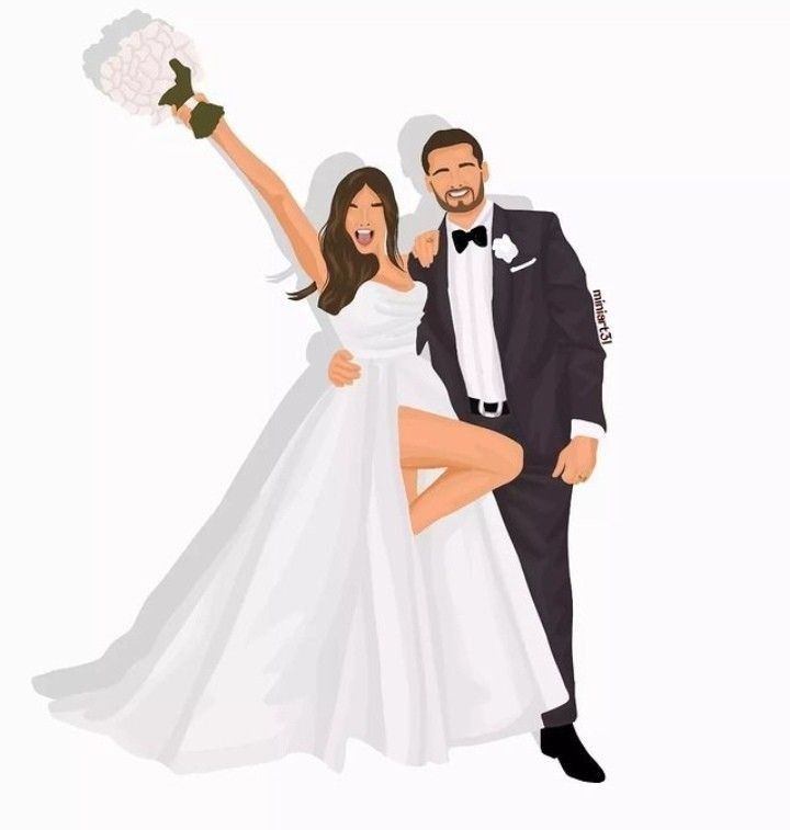 a man in a tuxedo and a woman in a wedding dress holding flowers