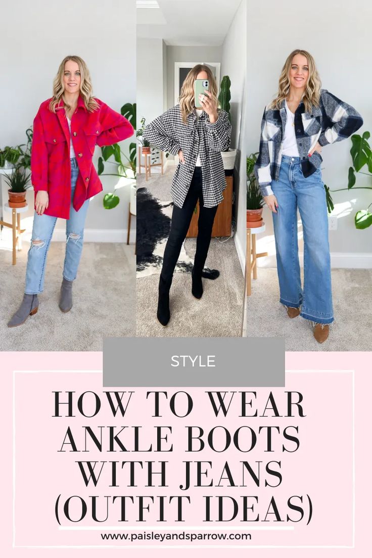 You love your ankle boots but how do you actually wear them? Here's a variety of different outfits all wearing ankle boots! Outfit ideas you can copy - skinny jeans, wide leg jeans, cuffed, and more! How to Wear Ankle Boots with Jeans Ankle Boots Outfit Ideas, Ankle Jeans Outfit, Wearing Ankle Boots, Ankle Boots Outfit, Boots Outfit Ideas, Boots With Jeans, Steve Madden Boots Ankle, Ankle Boots With Jeans, How To Wear Ankle Boots