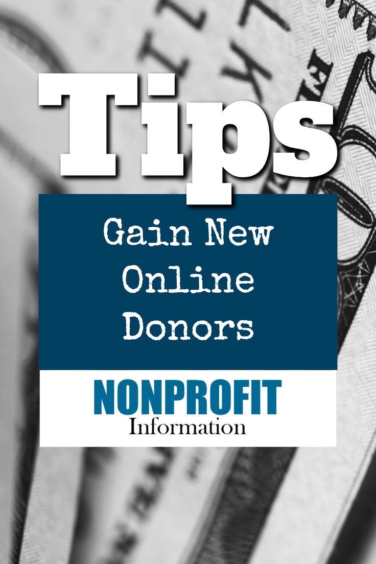 money with the words tips gain new online donors nonprofit information on it