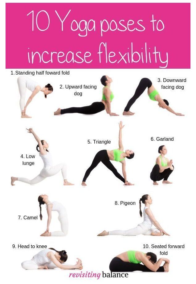 a woman doing yoga poses to increase flexibility