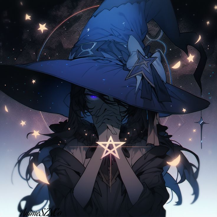 a woman wearing a witches hat and holding a star