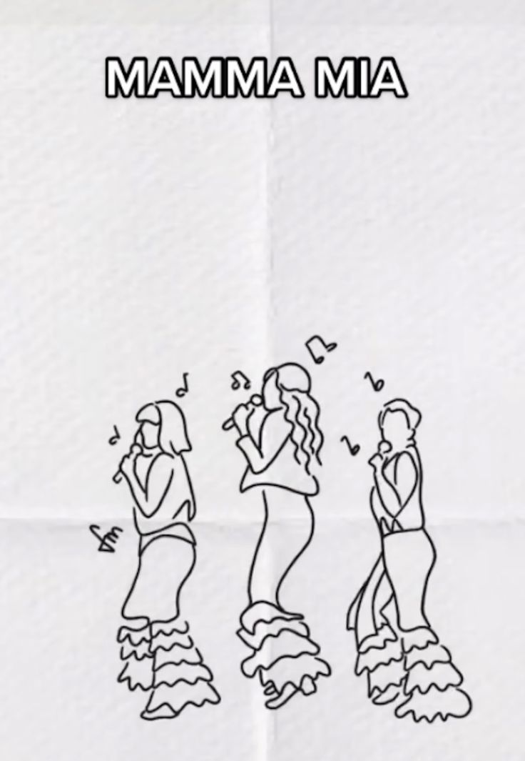 a drawing of two people standing next to each other with the words mamma on it