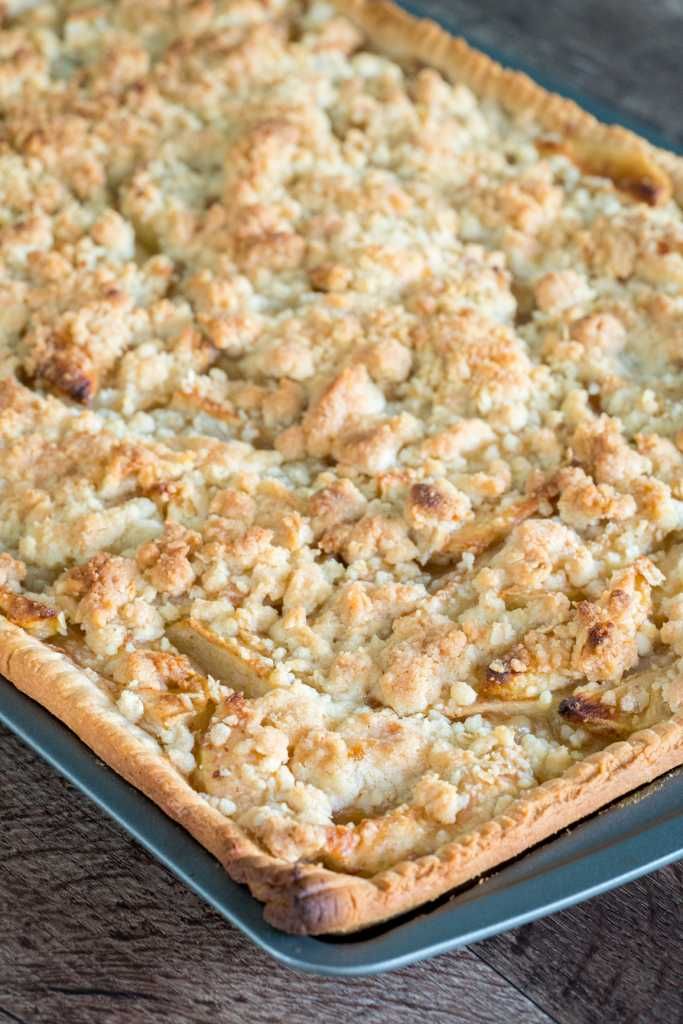 a baked dessert sitting on top of a metal pan