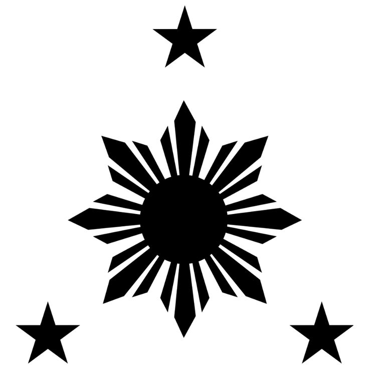 an abstract black and white design with stars in the center, on a white background