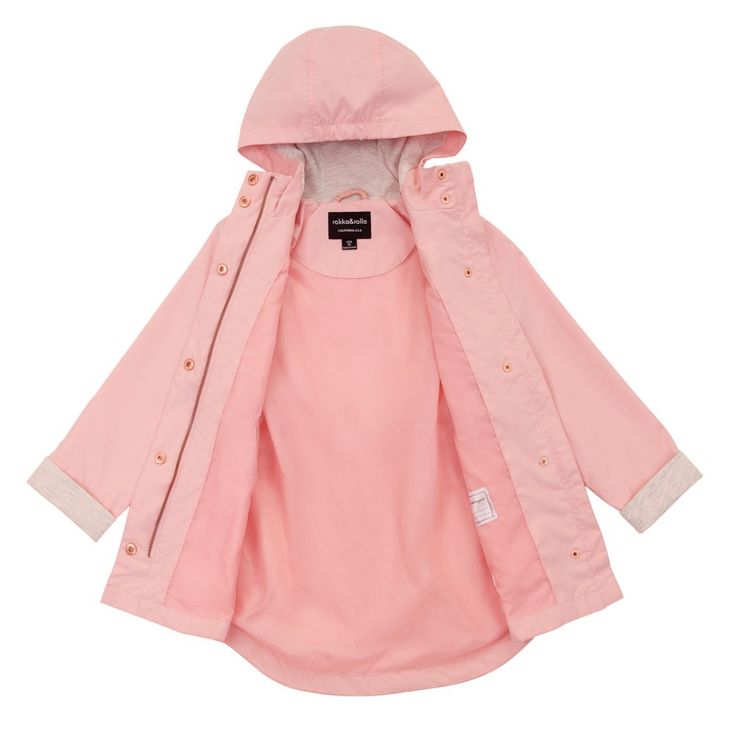 This Rokka&Rolla Girls' Lightweight Zip Up Rain Jacket Trench Coat sizes 4-16 will keep your girls warm and cozy in the foggy weather. This little girls' rain jacket is a lightweight texture which is perfect for outdoor activities. With much breathable room to help your child always stay comfortable. The big girls' trench coat has a water-repellent fabric to allow a smooth-buttery feeling when worn. An added feature is an interior name card to prevent the cotton jacket from being lost at school. Hooded Cotton Raincoat For Rainy Weather, Fall Raincoat With Fleece Lining For Rainy Weather, Winter Cotton Raincoat For Rainy Weather, Pink Hooded Raincoat For Fall, Spring Cotton Outerwear For Rainy Weather, Pink Spring Outerwear With Fleece Lining, Raincoat With Fleece Lining For Rainy Weather, Pink Weatherproof Outerwear For Fall, Pink Spring Outerwear With Adjustable Hood