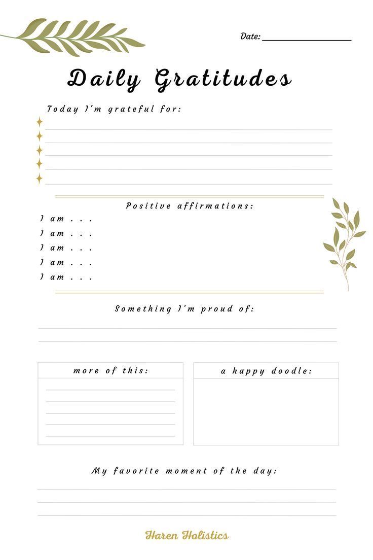 a printable daily planner with green leaves on it