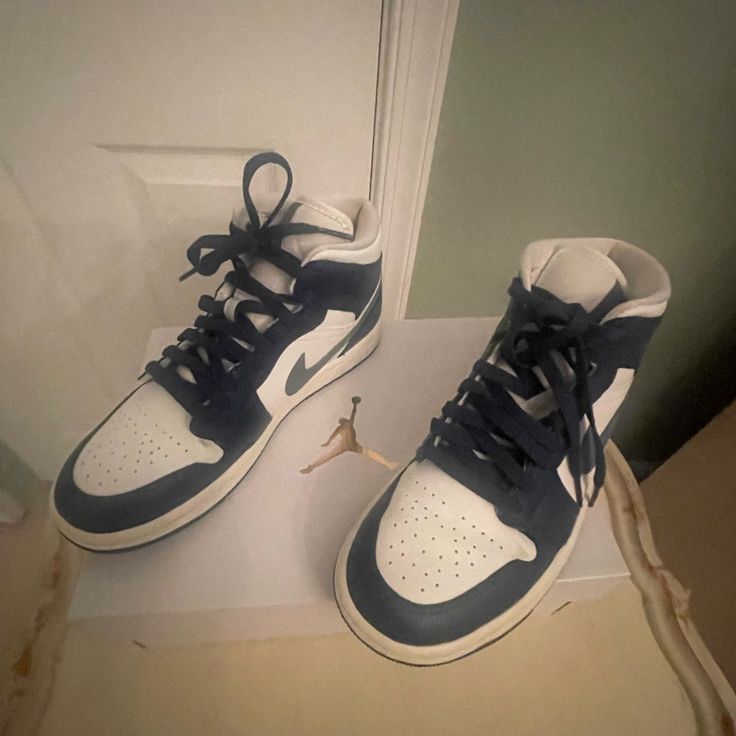 Sky J French Blue Jordan 1 Mids. Excellent Condition. Worn Twice. If You Are A Jordan Sneaker Fan These Are The Sneakers For You. Jordan 1 Mids, Jordan Sneaker, Blue Jordans, Jordans Women, Womens Jordans, French Blue, Jordans Sneakers, Jordan Shoes, Jordan 1