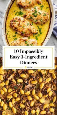 the cover of 10 impossily easy, 3 ingredient dinners