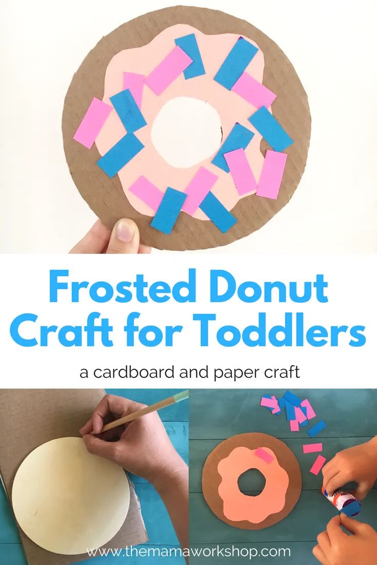 kids are making paper doughnuts with the words frosted donut craft for toddlers