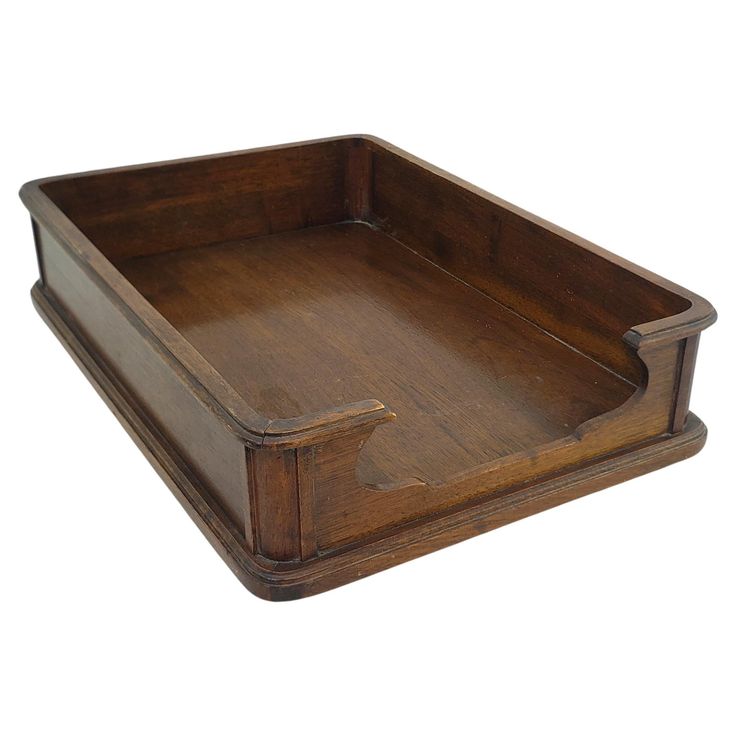 an old wooden tray on a white background