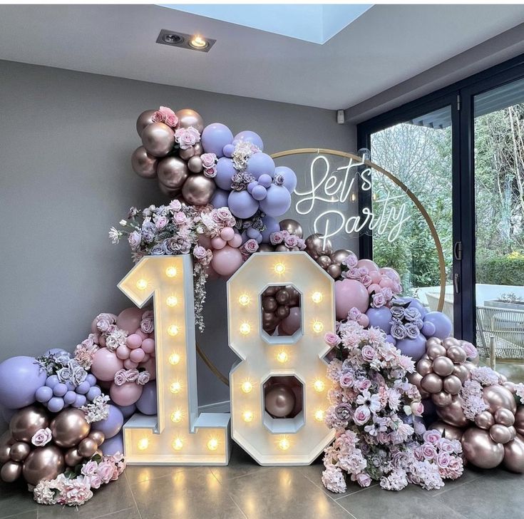 Big Birthday Party Decorations, Pastel 18th Birthday Theme, 15 Balloon Decorations, 18th Birthday Party Backdrop Ideas, 18tj Birthday Party Ideas, 18th Birthday Venue Ideas, Decoration For 18th Birthday Girl, 18ty Birthday Ideas, 18th Party Decor