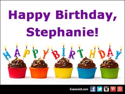 birthday cupcakes with candles that say happy birthday stephanie