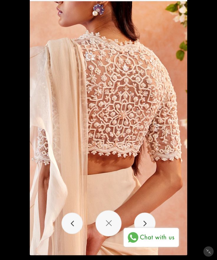 Blouse Pattern Latest, Pearl Blouse Designs, Floral Print Chiffon Maxi Dress, Lengha Blouse Designs, Pearl Blouse, Pastel Blouse, Lace Blouse Design, Long Blouse Designs, Saree Blouse Neck Designs