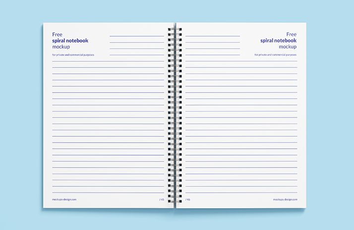 a spiral notebook with the words free digital notebooks on it and an empty page next to it