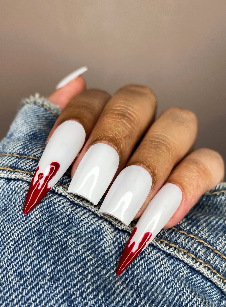 Vampire Nails, Horror Nails, Goth Nails, Her Nails, Dope Nail Designs, Halloween Nail Designs, Beauty Nail, Fire Nails, Dope Nails