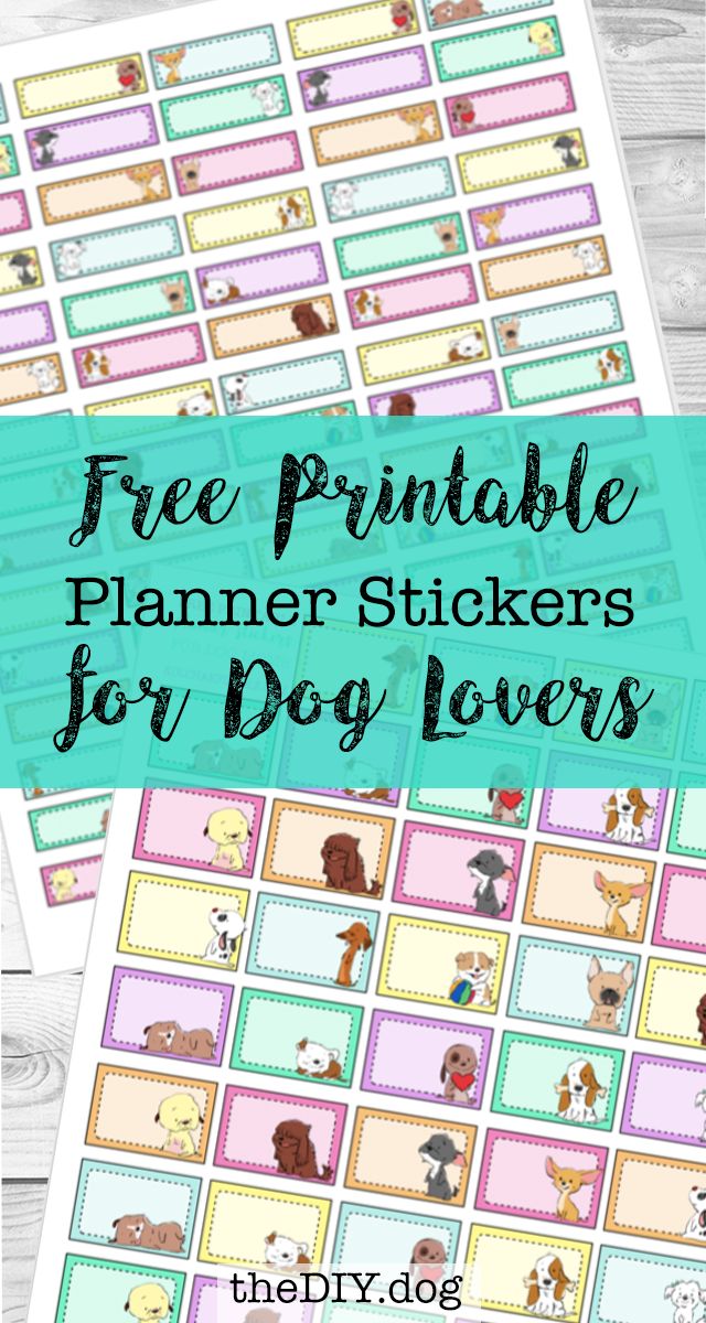 free printable planner stickers for dogs with the text, free printable planner stickers for dog lovers