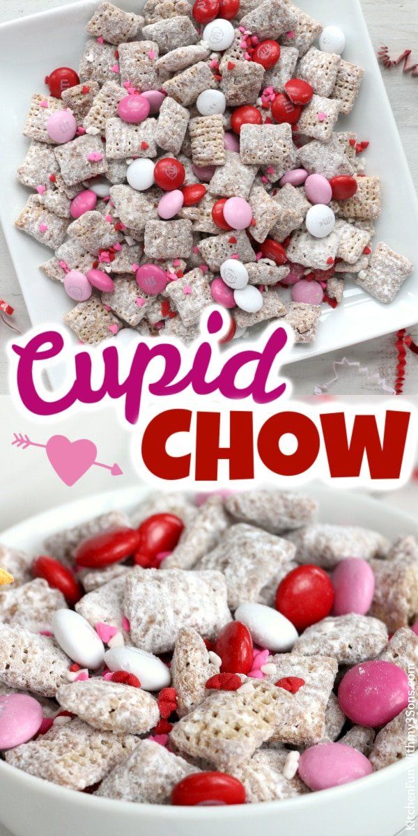 this valentine's day puppy chow recipe is so easy to make and tastes just as good as it looks