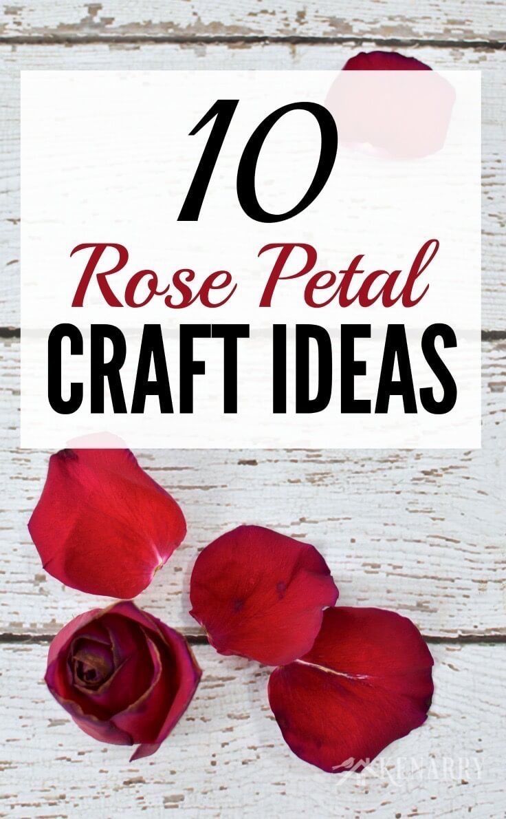 red roses with the words 10 rose petal craft ideas