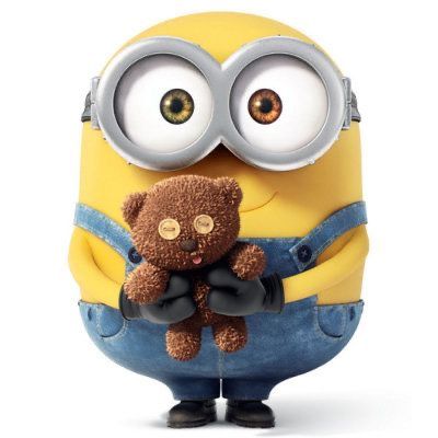 a minion holding a teddy bear in his arms