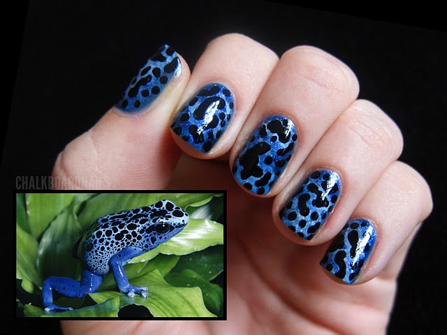 Animal print Frog Nail Art, Frog Nails, Lexi Nails, Tumblr Nail Art, Chalkboard Nails, Poison Dart Frog, 31 Day Challenge, Poison Dart, Different Nail Designs