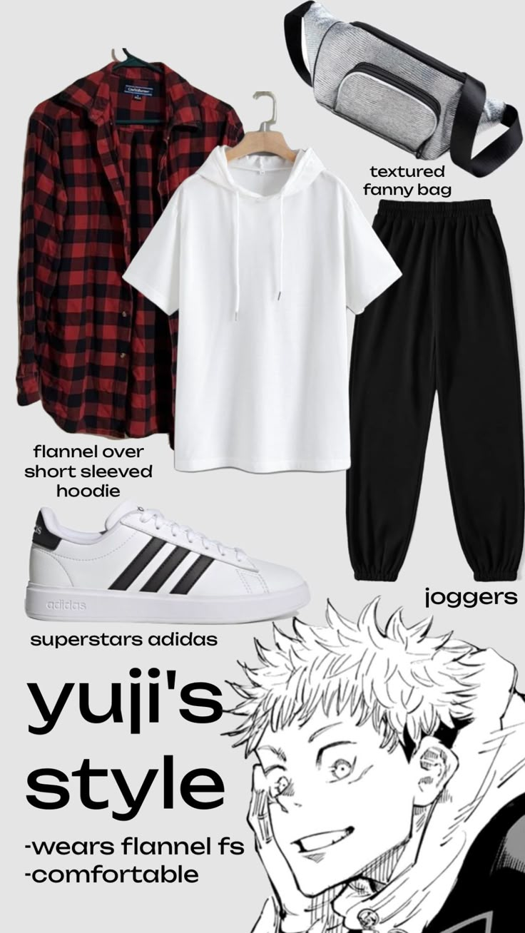 yuji itadori #outfitinspo Yuji Itadori Outfit Ideas, Yuji Itadori Outfit, Gojo Outfit Ideas, Yuji Outfit, Jujutsu Kaisen Outfit Ideas, Jjk Inspired Outfits, Jjk Outfit Ideas, Anime Outfits Men, Anime Inspired Outfits Casual