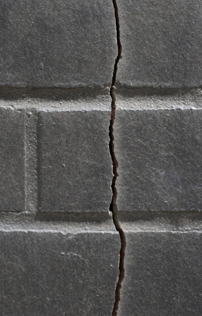 Garage Foundation Ideas, Fix Cracked Concrete, Brick Restoration, Repair Cracked Concrete, Downspout Drainage, Construction Garage, Concrete Repair Products, Brick Repair, Grout Repair