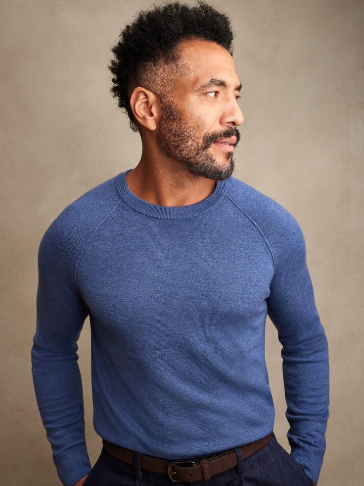 Cori Merino Crew-Neck Sweater | Banana Republic Casual Grooms, Portrait Study, Henley Sweater, Modern Masters, The Sheep, Man Style, Half Zip Sweaters, Crew Neck Jumper, Mens Streetwear