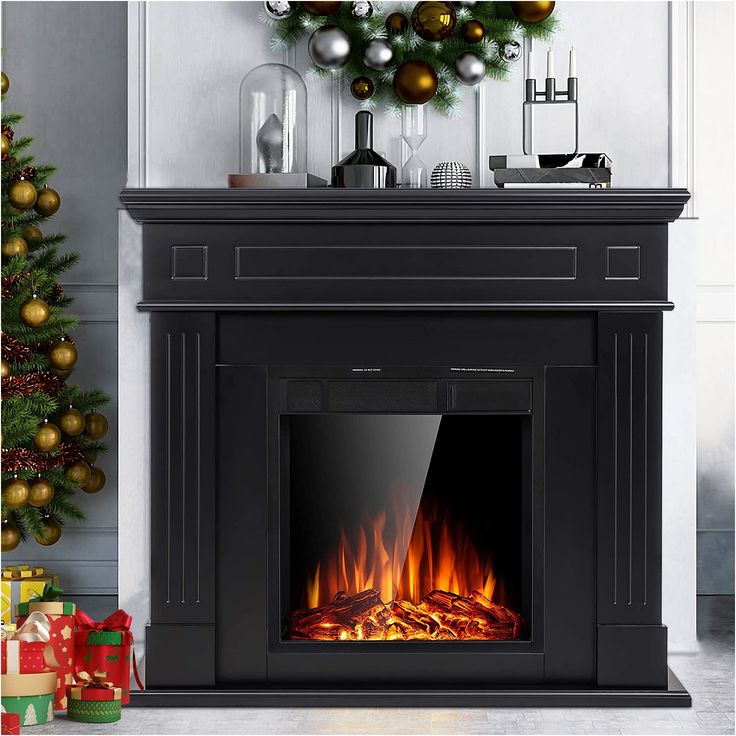 PRICES MAY VARY. The surface of the wooden frame is waterproof and anti-corrosion, easy to clean. Electric fireplace with mantel width: 13.7inch, the surface can place holiday decorations and books, the retro electric fireplace freestanding is the best choice for home and daily use. The built-in electric fireplace flame in the wooden frame adopts 3D technology, 7 kinds of flame brightness, to achieve realistic flame effect. 5100BTU heating range up to 400 square feet. A fake fireplace not only b Free Standing Electric Fireplace, Fireplace With Mantel, Electric Fireplace Mantel, Black Electric Fireplace, Electric Fireplace With Mantel, Standing Fireplace, White Mantel, Fake Fireplace, Built In Electric Fireplace