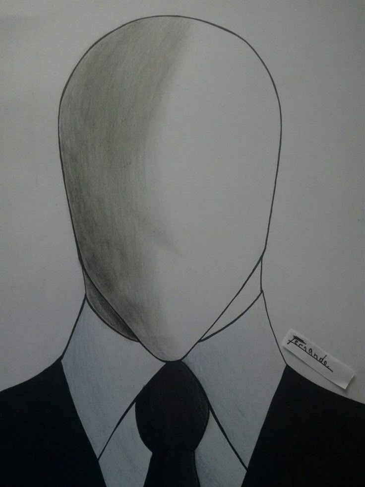 a drawing of a man's head in black and white with a tie on