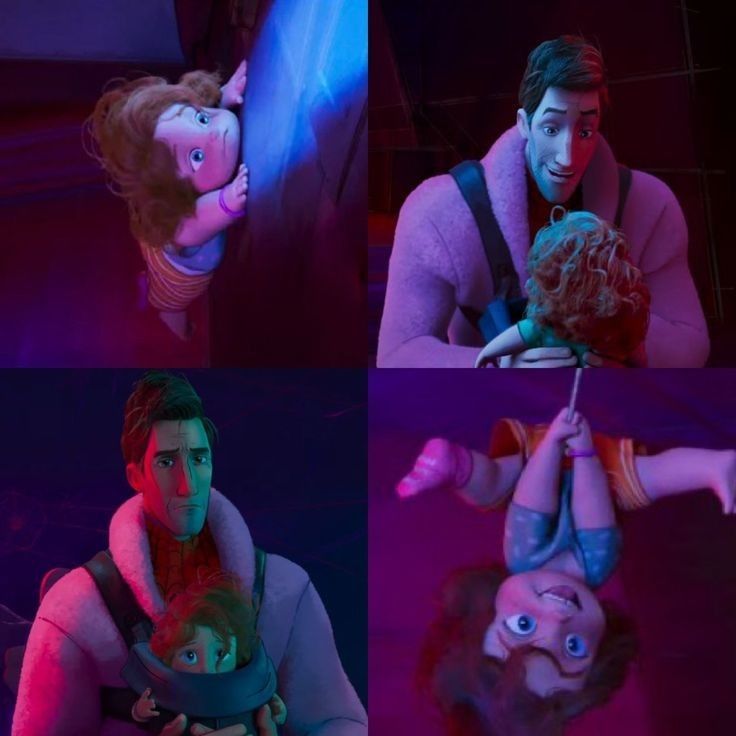 four different images of a man holding a woman in his arms